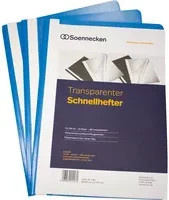 Soennecken Schnellhefter DIN A4 aus Kunststoff in Transparent und Blau, 10er Packung - Bild 1