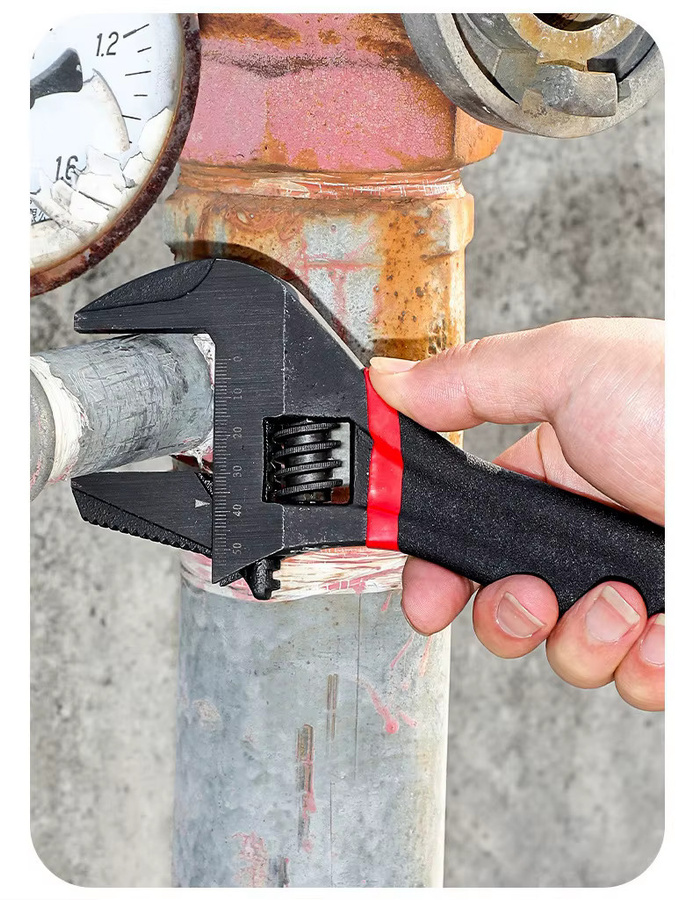 NIUXIANG Verstellbarer Schraubenschlüssel in Schwarz, 6/8 Zoll Mini-Schraubenschlüssel mit großem Durchmesser und kurzem Griff - Bild 3