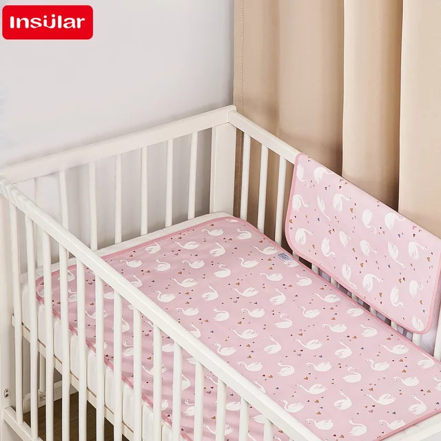 Wiederverwendbare Baby Wickelunterlage mit Sternen-Design, wasserdicht und atmungsaktiv, für Jungen und Mädchen von 0-36 Monaten, in Grün oder Pink - Bild 1