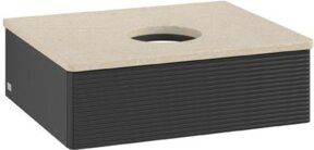 V&B Waschtischunterschrank Antao mit Frontstruktur in Blau, B/T/H: 60 x 50 x 19 cm - Bild 1