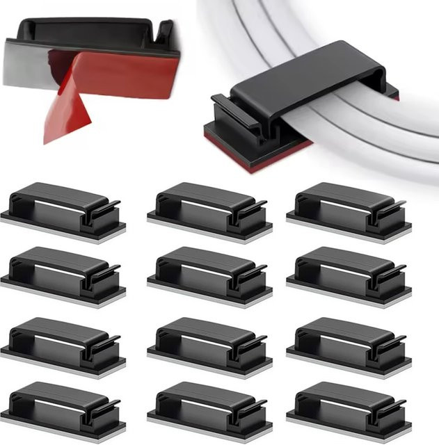 10 Stück Viesrita USB-C Kabel-Organizer in Schwarz, selbstklebende Kabelmanagement-Klemmen und Drahthalter für Zuhause und Büro - Bild 1
