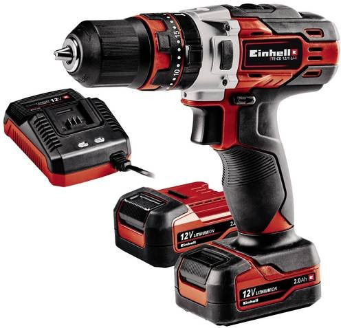 Einhell Akku-Schlagbohrschrauber TE-CD 12/1 Li-i 12V in Rot/Schwarz mit 2x 2,0Ah Akkus aus der Power X-Change Serie - Bild 1