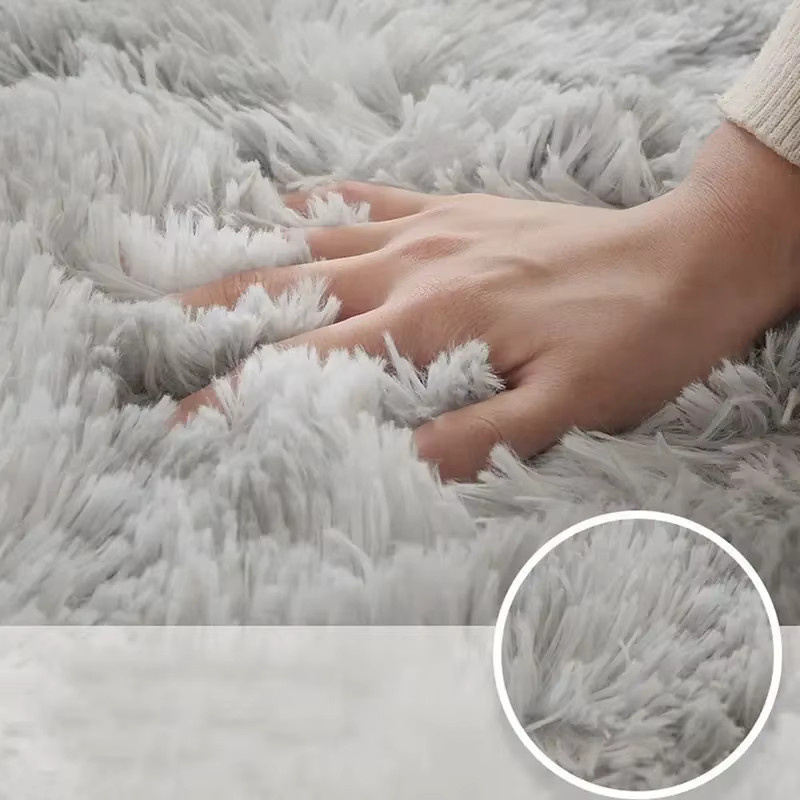 VIKAMA Minimalistischer Flauschiger Seidenweicher Teppich in Beige, Rutschfest und Schmutzabweisend für Wohnzimmer, Schlafzimmer und Arbeitszimmer - Bild 2