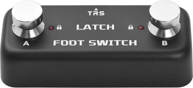 Koogeelife Fußschalter Pedal Effekt Controller mit Verriegelungsfunktion und LED-Anzeige, 6,35 mm Klinke, Grau/Schwarz - Bild 1
