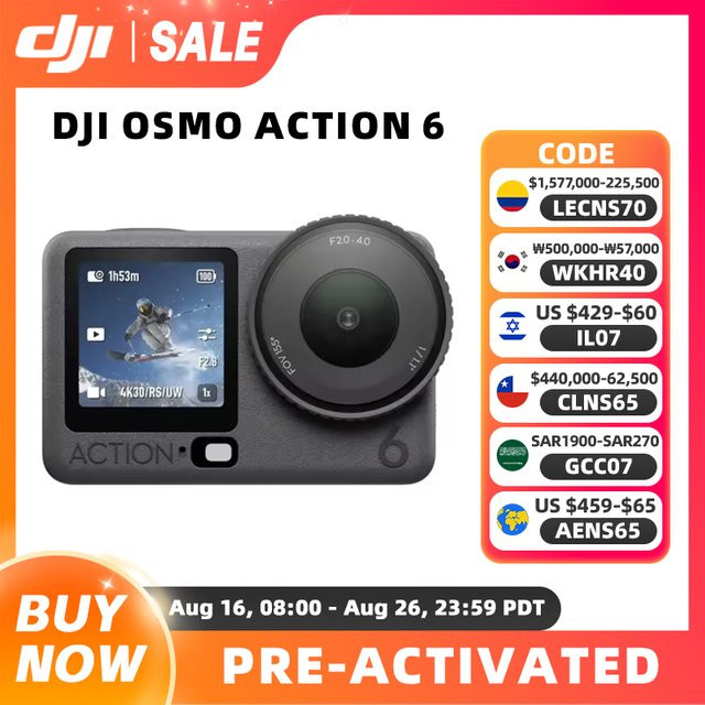 DJI Osmo Action 6 Action-Kamera mit 1/1,1-Zoll Sensor und 8K Ultra-HD Videoaufnahme - Bild 1
