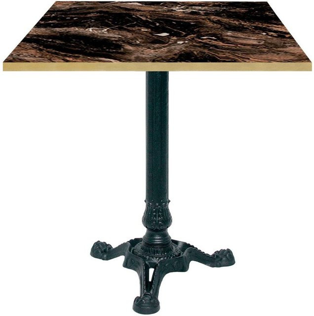 RestooTab Bistrotisch quadratisch in Schwarz und Café mit Messingkanten, B/T/H: 70 x 70 x 75 cm - Bild 1
