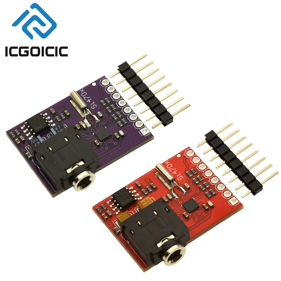 Si4703 FM-Radio-Empfänger-Modul mit RDS und I2C-Schnittstelle für Arduino, ESP32 und Raspberry Pi, Farbe: Lila - Bild 2