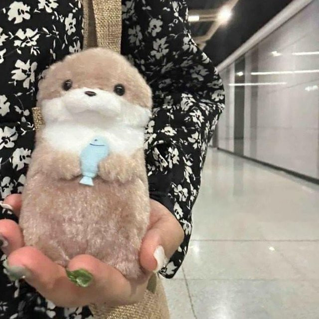 Linyi toy Schlüsselanhänger Otter mit Fisch, gray, Unisex - Bild 1