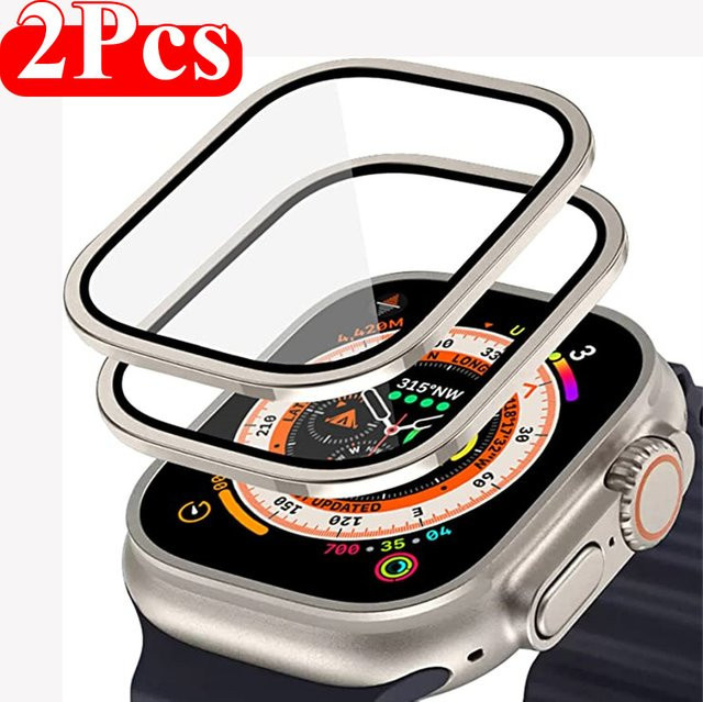 Apple Displayschutz, Aluminiumlegierung, gehärtetes Glas, 49 mm - Bild 1