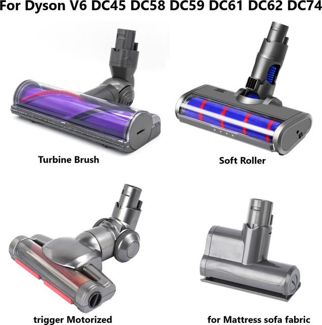 Motorisierter Vakuumbürstenkopf für Dyson Staubsauger V6 DC45 DC58 DC59 DC61 DC62 DC74 aus Kunststoff - Bild 1