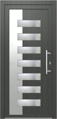 KNOCK Kunststoff-Haustür Robusto in Grau mit Glaseinsatz und modernem Design, B: 110 cm, H: 210 cm - Bild 1