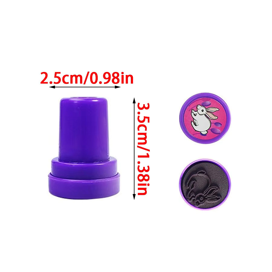 XJM Cartoon Stempel Set mit niedlichen Tieren, Gemüse und Früchten für Basteln und Tagebuch in 5 oder 10 Stück - Bild 2