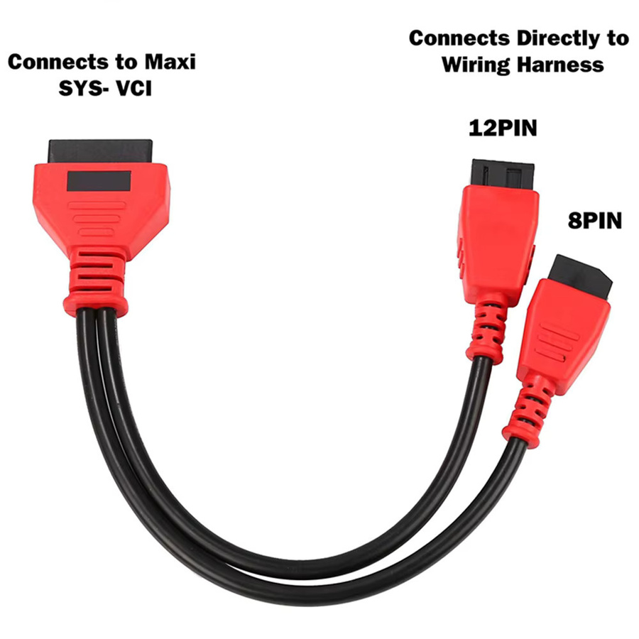 Autel Chrysler 12 8 Pin Programmierkabel Adapter in Rot für MaxiSys DS808 Pro Elite - Bild 2