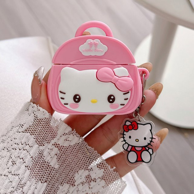 Hello Kitty Schutzhülle für Apple AirPods 4 Pro 2 Pro 3 in Pink mit Anhänger - Bild 1