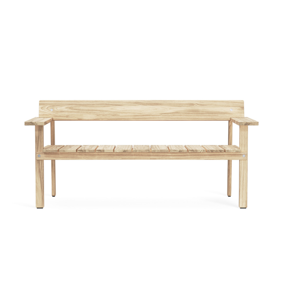 Carl Hansen & Søn And Son Timbur Gartenbank aus Holz in Braun mit Armlehnen und skandinavischem Design - Bild 2