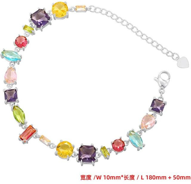 ZHUKOU Halskette, vergoldet, bunter Kristall, Perlenarmband, Damen - Bild 1