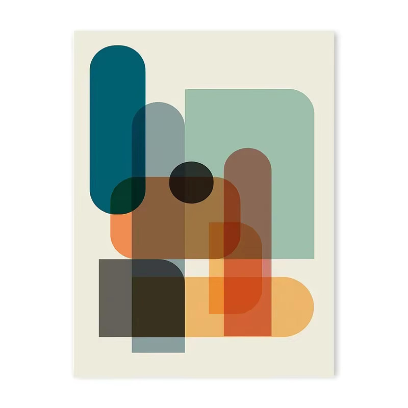 Potdemiel Leinwandgemälde Set mit abstraktem geometrischem Design in Bunt für moderne Wanddekoration - Bild 4
