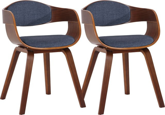 CLP 2er Set Esszimmerstühle Kingston ergonomisch mit umlaufender Rückenlehne und Holzgestell - Bild 1