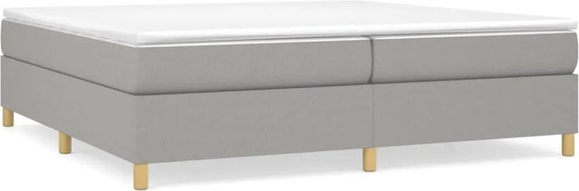 vidaXL Boxspringbett aus Stoff in Hellgrau B/T/H: 200 x 200 x 35 cm - Bild 1