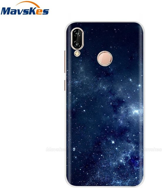 Handyhülle mit Blumenmuster für Huawei P20 Pro und Huawei P20 aus weichem TPU-Silikon in Blau und Transparent - Bild 1