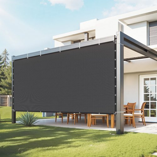 VEVOR Sonnenschutznetz für Pergola und Garten, 140 GSM HDPE Material mit Ösen aus Edelstahl, Schwarz, B x H: 244 x 366 cm - Bild 1