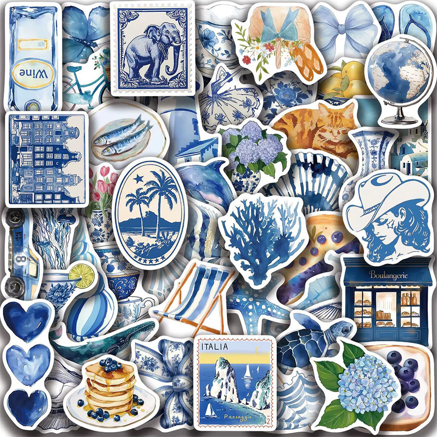 Rspctou Blaue Ozean-Graffiti-Aufkleber, 10-teiliges Set - Bild 2