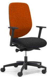 Giroflex Bürostuhl 353 mit Armlehnen und Auto-Synchronmechanik in Orange/Schwarz - Bild 1