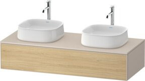 Duravit Waschtischunterschrank Zencha in Eiche Natur und Taupe mit Einrichtungs-System, Breite: 130 cm, Tiefe: 55 cm - Bild 1