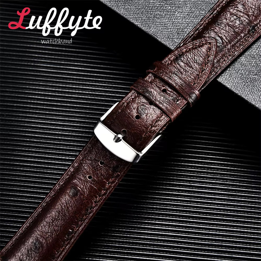 Uhrenarmband Leder, Straußenmuster, Unisex - Bild 1