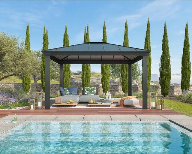 Palram Canopia Dallas Gartenpavillon aus Aluminium in Anthrazit B: 430 cm, T: 363,5 cm - Bild 1
