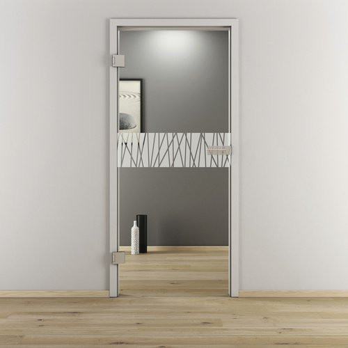 NOVADOORS Glasdrehtür NOVA 546, glänzend, transparent, B/H: 83,4 x 197,2 cm - Bild 1