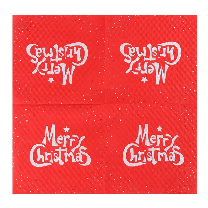 GUANYAO Weihnachts Servietten Rot mit Motiv, 20 Stück, B: 33 cm - Bild 2