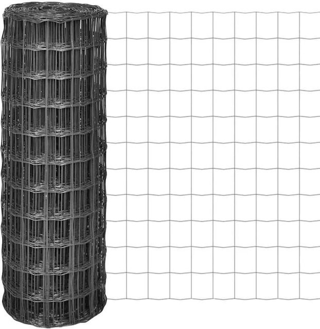 vidaXL Eurozaun aus PVC-beschichtetem Stahldraht in Grau, Breite: 120 cm, Höhe: 1,2 m - Bild 1