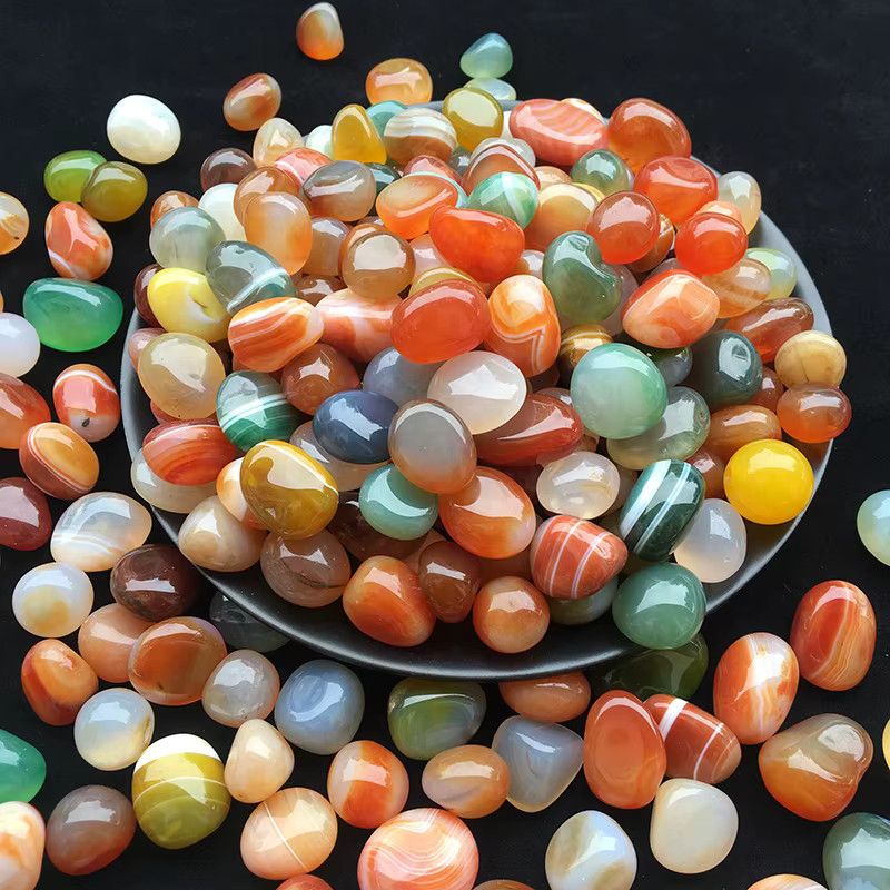 Bunte Achat Kristall Kieselsteine von IFITU PUBO als dekorative Natursteine für Aquarien und Luftpflanzen, 100g bis 200g, Größe: 1 bis 1,6 cm - Bild 3