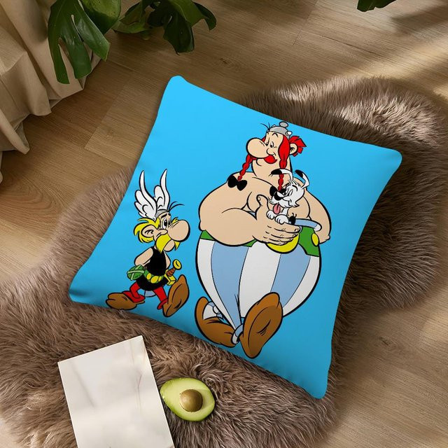 Dekorative Kissenhülle Asterix und Obelix Comic Design von Lucky starfish HOME, Farbe: Blau, B/T: 30 x 30 cm - Bild 1