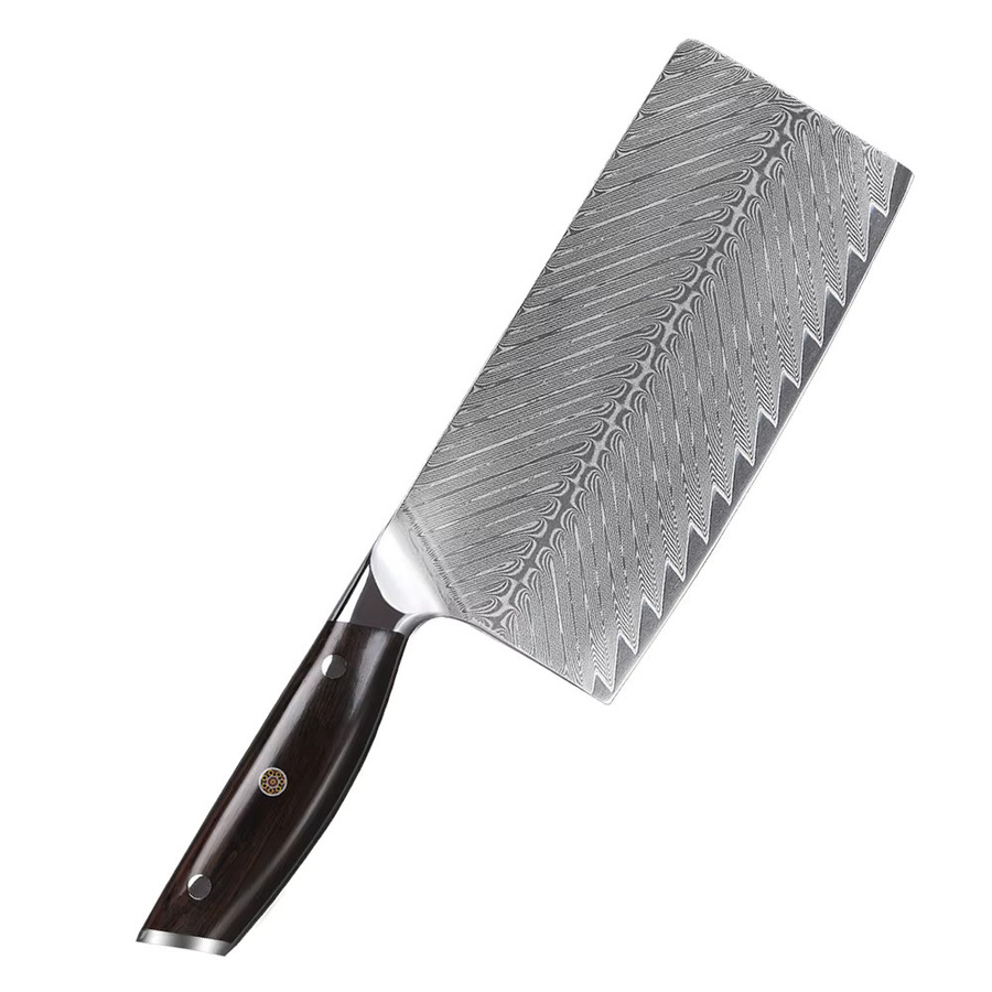 MOSTODOZO 7-Zoll Hackmesser aus 67-Lagen Damaszener Stahl mit Holzgriff, professionelles Küchenmesser für Fleisch und Gemüse - Bild 6