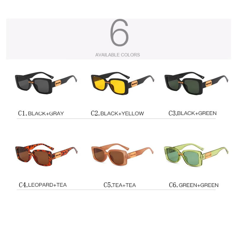 Samjune Sonnenbrille Rechteckig, Vollrand, Schwarz, Damen, Kunststoff - Bild 4