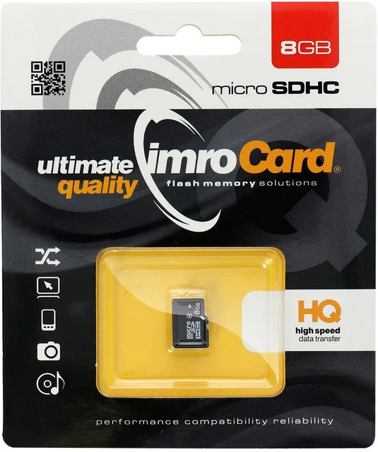 Imro microSDHC Speicherkarte, 8 GB, Klasse 4, Schwarz - Bild 1