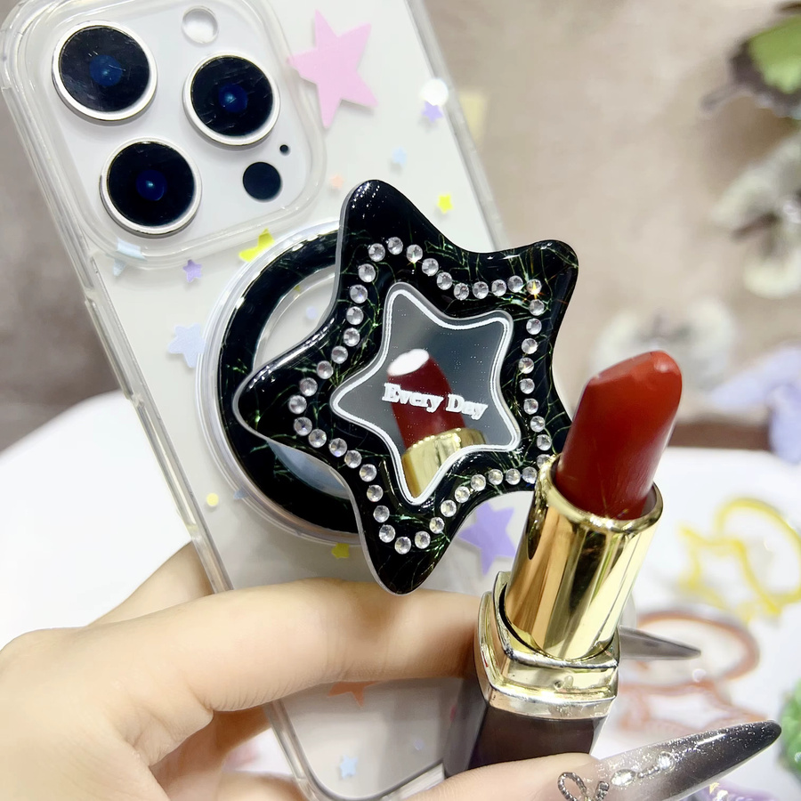 JINHR Magnetischer Griptok Telefonhalter mit Stern-Design im Koreanischen Y2K Cartoon-Stil, Farbe: Pink, MagSafe-kompatibel - Bild 3