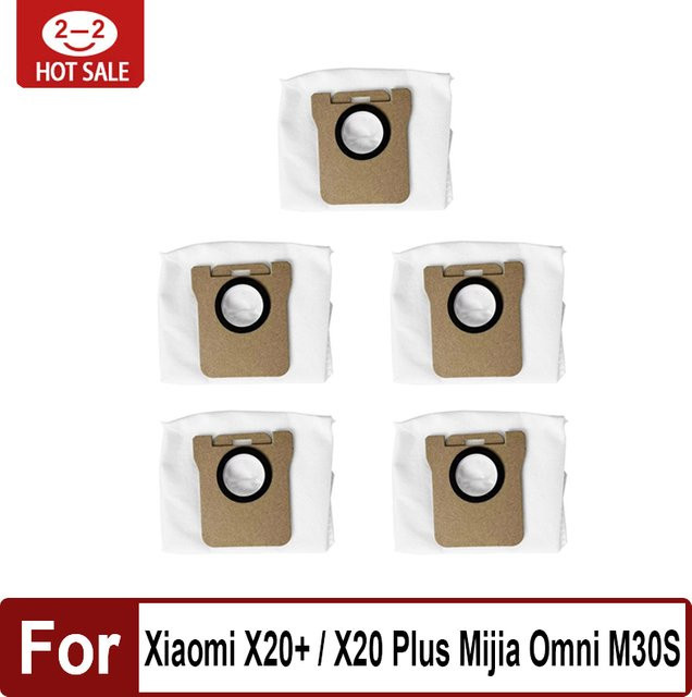 LISI Ersatz Staubbeutel für Xiaomi X20 Plus / X20+ / Mijia Omni M30 S / D103CN Roboter Staubsauger in Weiß - Bild 1