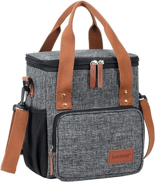 Isolierte Lunchtasche von The Bags Family als große Picknick-Kühltasche in Dunkelgrau mit verstellbarem Schultergurt - Bild 1