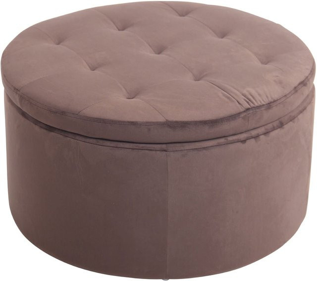 TPFLiving Sitzhocker Eva aus Samt in Braun mit abnehmbarem Bezug, B/T/H: 35 x 35 x 60 cm - Bild 1