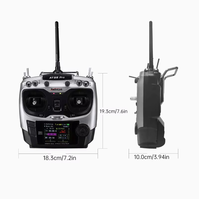 Radiolink AT9S Pro 2,4G 12CH DSSS FHSS Fernsteuerung mit R9DS Empfänger in Grau für RC Modell Flugzeug Drohne Auto mit SBUS PPM PWM Unterstützung - Bild 5