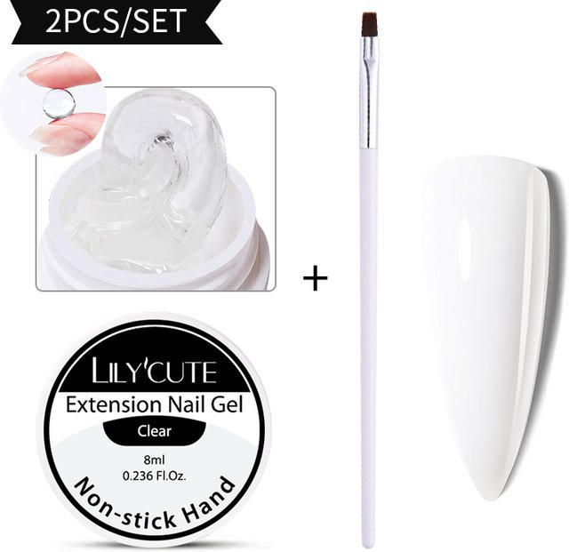 LILYCUTE Nagelverlängerungs-Gel, Transparent, 2 x 8 ml - Bild 1