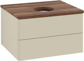 V&B Waschtischunterschrank Antao mit Beleuchtung, Grau lackiert, B/T/H: 60 x 36 x 50 cm - Bild 1