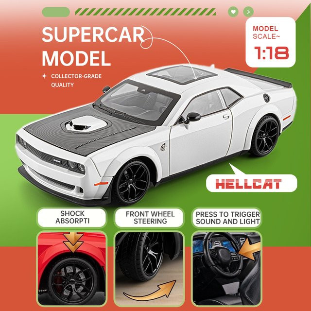 MAKEDA Hellcat 720S Spielzeugmodell, Supersportwagen, 1:18, Metall, Gelb - Bild 1