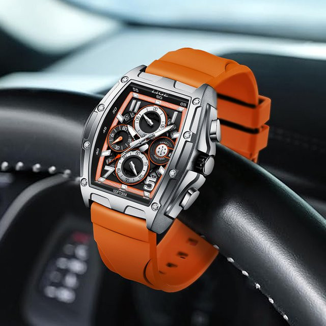 LIGE Armbanduhr Quarz, Silikon, Schwarz, Herren - Bild 1