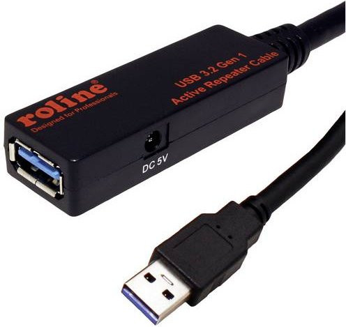 Roline USB 3.2 Gen 1 Kabel USB-A auf USB-A Schwarz 10 m - Bild 2