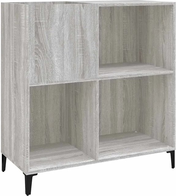 vidaXL Plattenschrank in Grau Sonoma im industriellen Stil aus Holzwerkstoff und Metall, B/T/H: 84,5 x 38 x 89 cm - Bild 1