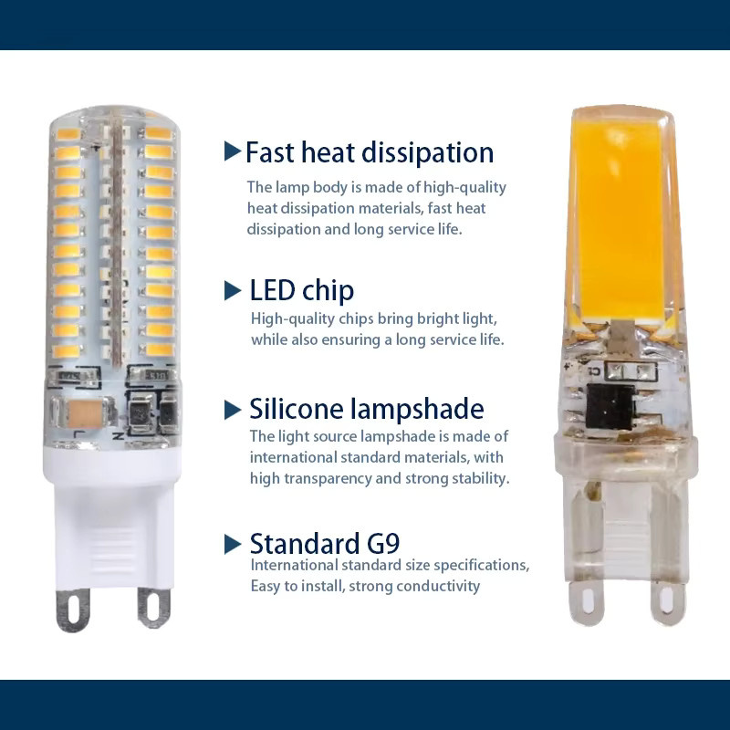 10er Set GRZBI G9 LED Glühbirnen aus Silica Gel mit SMD-Technologie, 220 V, Warmweiß - Bild 2